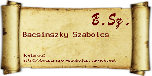 Bacsinszky Szabolcs névjegykártya