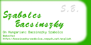 szabolcs bacsinszky business card